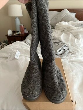 UGG Dark Gray Cable Knit Knee High